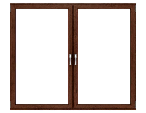 istock brown wooden window isolated on white background 913661276