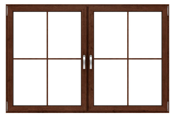 istock brown wooden window isolated on white background 913661332