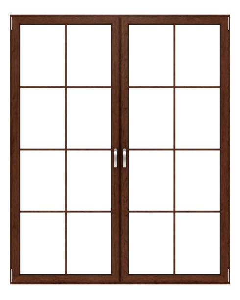 istock brown wooden window isolated on white background 913661346