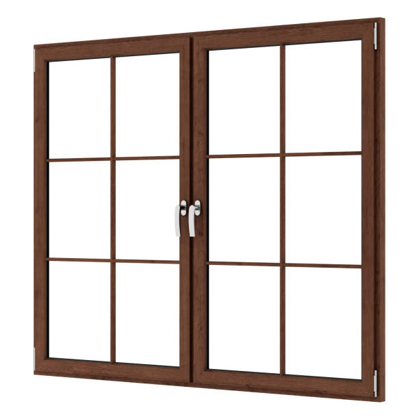 istock brown wooden window isolated on white background 913661352