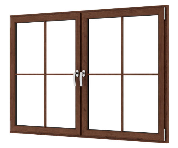istock brown wooden window isolated on white background 913661378