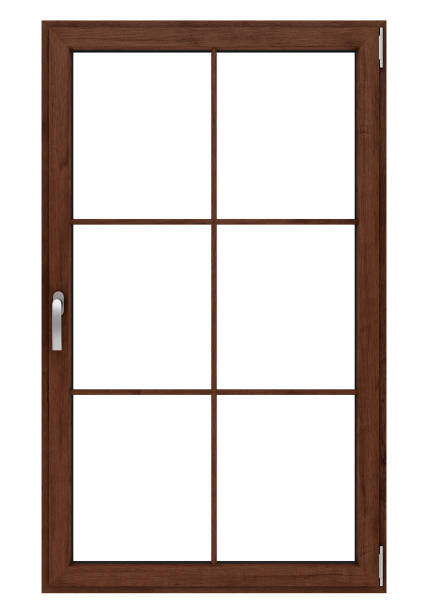 istock brown wooden window isolated on white background 913661436