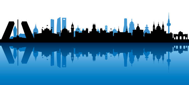 madryt (wszystkie budynki są kompletne i ruchome) - plaza mayor madryt obrazy stock illustrations