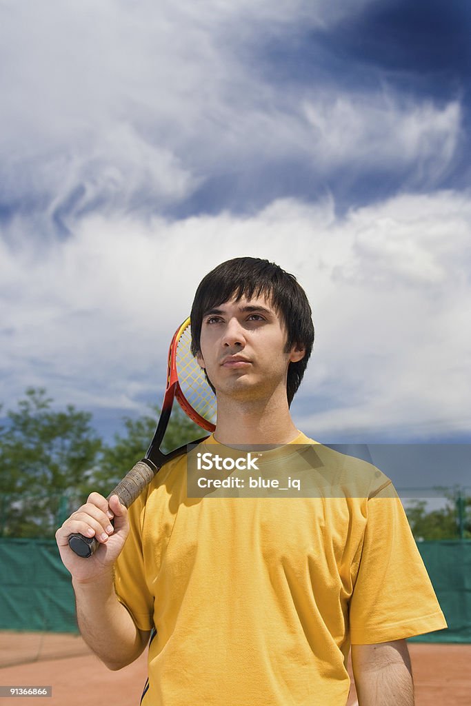 Jovem caucasiana Jogador de tênis-series - Foto de stock de 20-24 Anos royalty-free