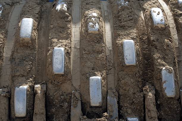 Part of soil compactor stock photo