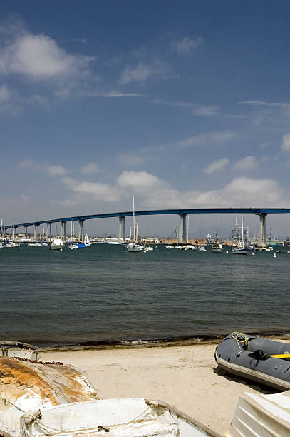 ponte della baia di coronado - san diego california bridge coronado beach outdoors foto e immagini stock