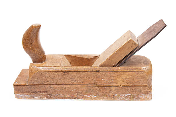 istock Wooden jack plane isolated on white 91367661