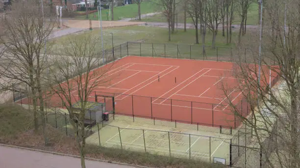 Tenniscourt in the winter - Waiting to be used