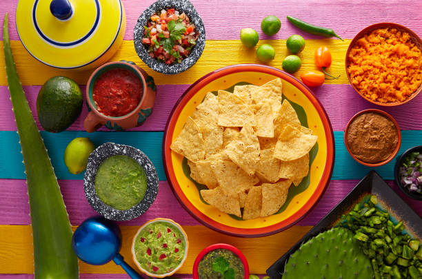 istock Nachos tortilla chips with mexican sauces 913678648