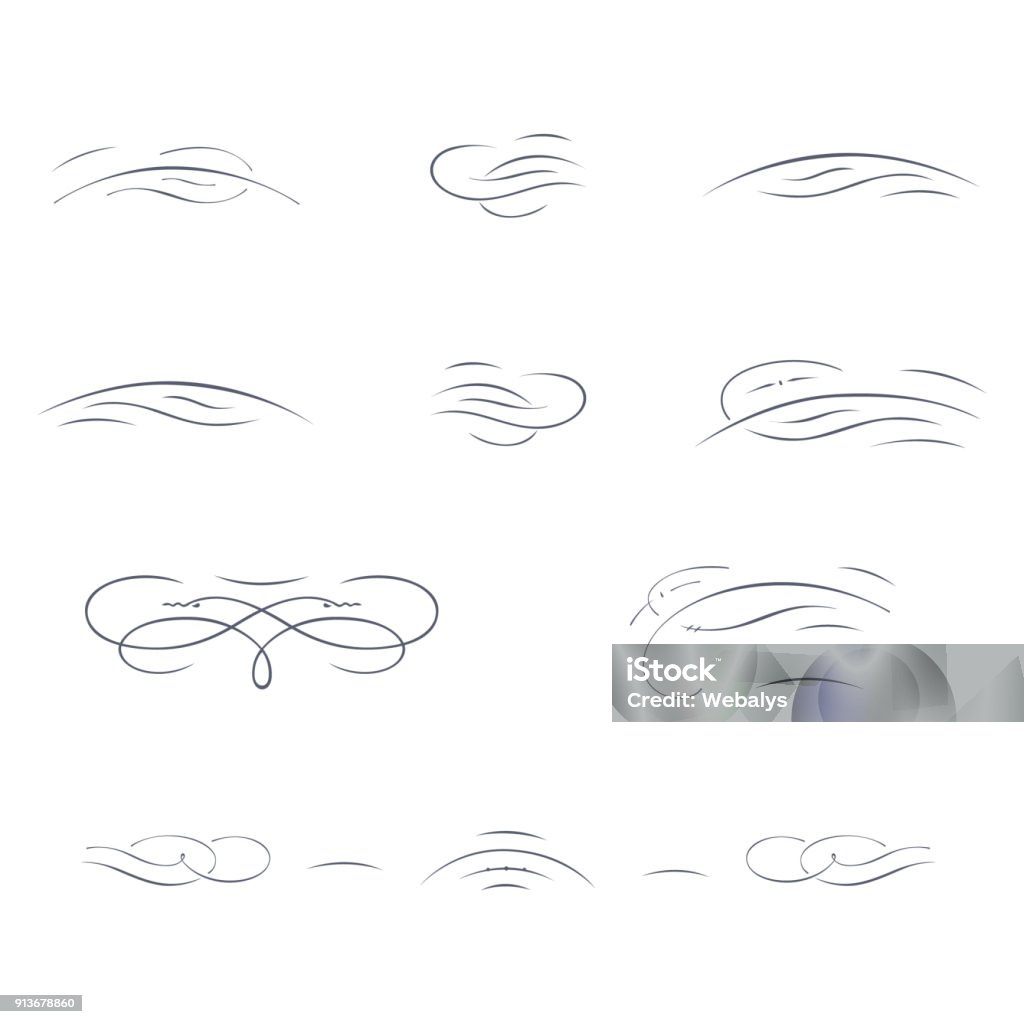 Vector Fleurons Flourishes Ornamentsvector Set Stock Illustration - Download Image Now ...