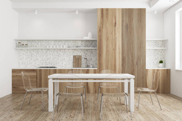 istock White and wooden dining room 913679250