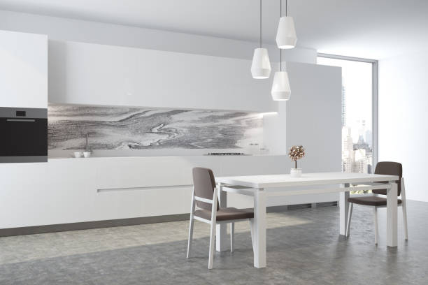 istock White and marble dininig room and kitchen side 913682246