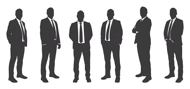 Vector of Six Businessmen Sihouettes