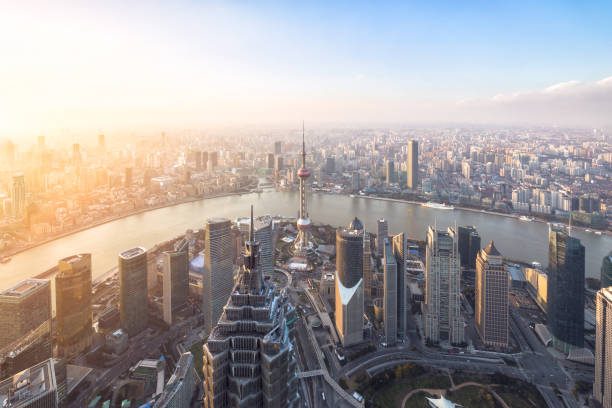 istock Shanghai skyline and cityscape at sunset 913683014