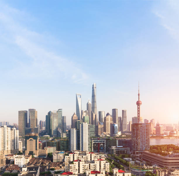 istock Shanghai skyline and cityscape at sunset 913685138