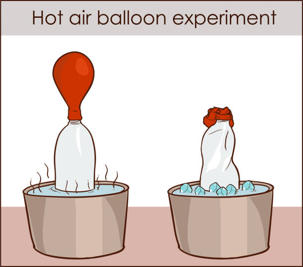 vector illustration of a Hot air balloon experiment vector art illustration
