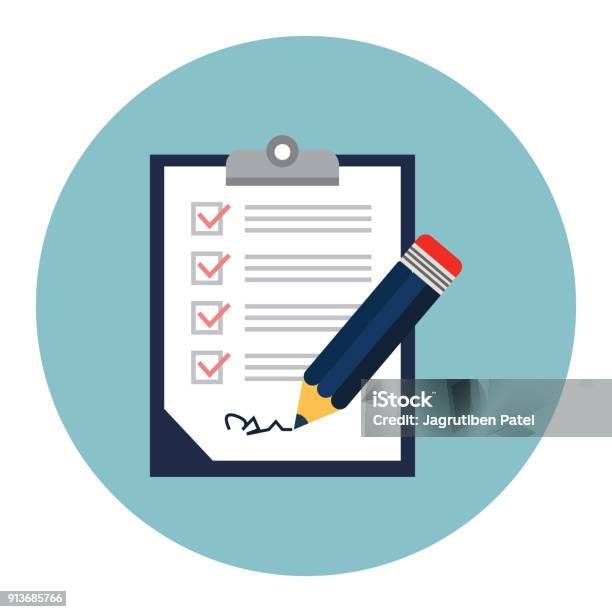 Clipboard With Checklist Stock Illustration - Download Image Now - Note Pad, Icon Symbol, Organization