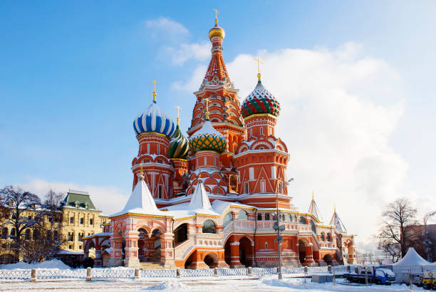 Russia. Moscow. St. Basil's Cathedral. St. Basil's Cathedral is an Orthodox temple located on red square in Moscow. Widely known monument of Russian architecture. st basils cathedral stock pictures, royalty-free photos & images