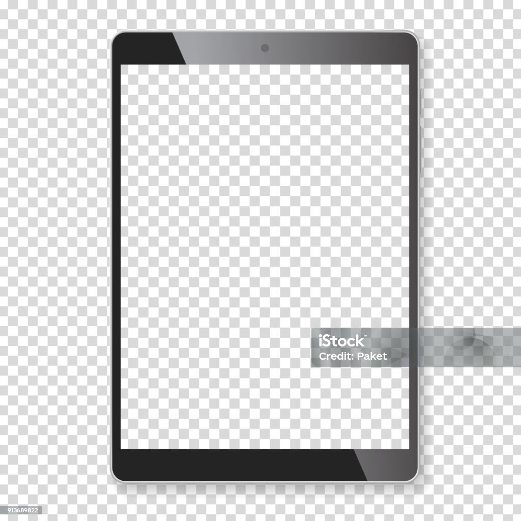 Realistische Tablet tragbaren Computer Modell - Lizenzfrei Tablet PC Vektorgrafik