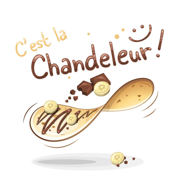 It’s Candlemas in French : C’est la Chandeleur It’s Candlemas in French : C’est la Chandeleur candlemas stock illustrations