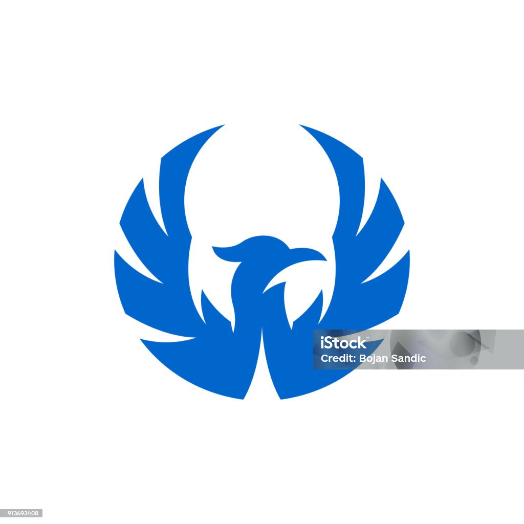 Blue Graphoc Phoenix Blue Phoenix Stock Illustration - Download Image Now - Abstract, Bird ...
