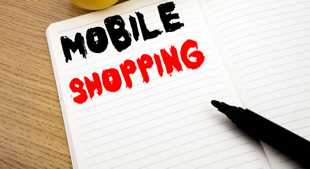 istock Handwritten text caption showing Mobile Shopping. Business concept writing for Cellphone online order written on notebook with copy space on book background with marker pen 913696576