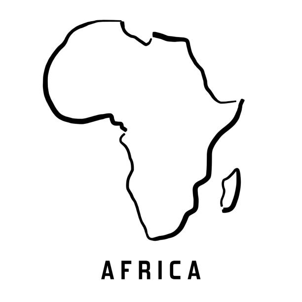 африка простая карта - africa map silhouette vector stock illustrations