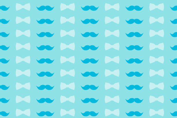Bow Tie and Mustache Seamless Pattern. Cute colorful pattern.