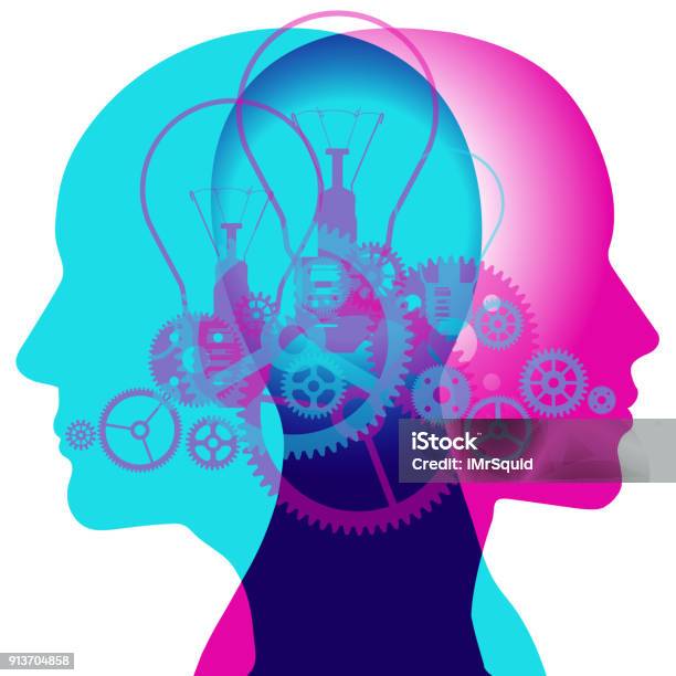 Clockwork Brains Stock Illustration - Download Image Now - Expertise, Wisdom, Sharing