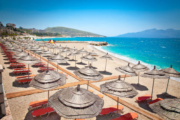 istock Beautiful beach in Saranda, Albania. 913709098