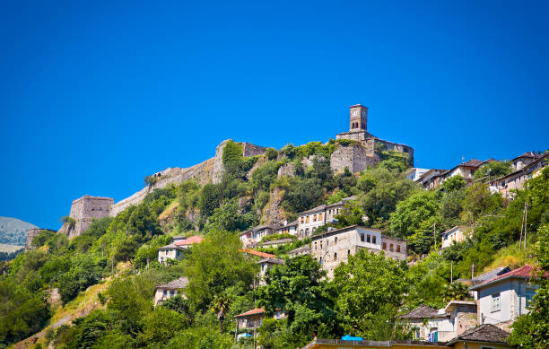 istock Clock Tower in Gjirokaster, Southern Albania. 913709288