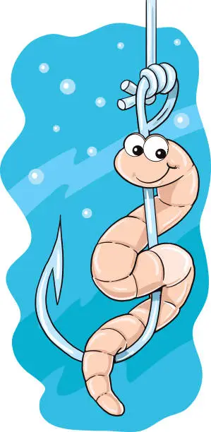 Vector illustration of cartoon worm