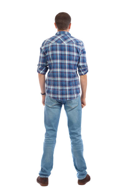 istock Back view of man in jeans. 913709586