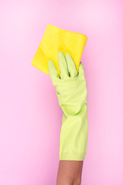 istock Cleaning with Dishwashing gloves and Dish sponge 913713784