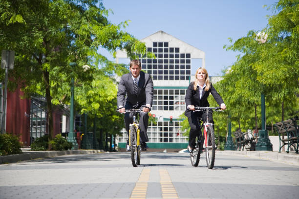 istock Business people riding bicycle 91371399