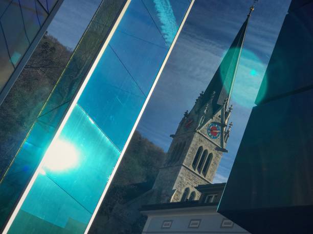 istock Vaduz Cathedral and Glass monument 913717130