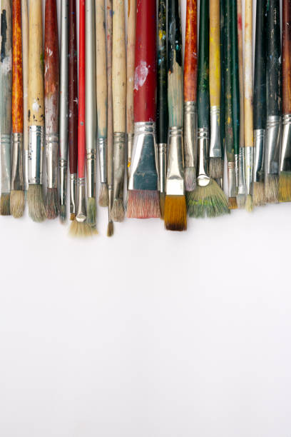 istock Much used artists paint brushes 913717238
