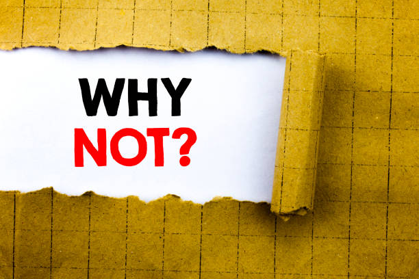 istock Word, writing Why Not Question. Business concept for Leadership Motivation written on white paper on the yellow folded paper. 913725742