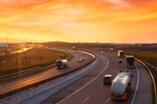 istock Sunset on the highway near Budapest 913726516