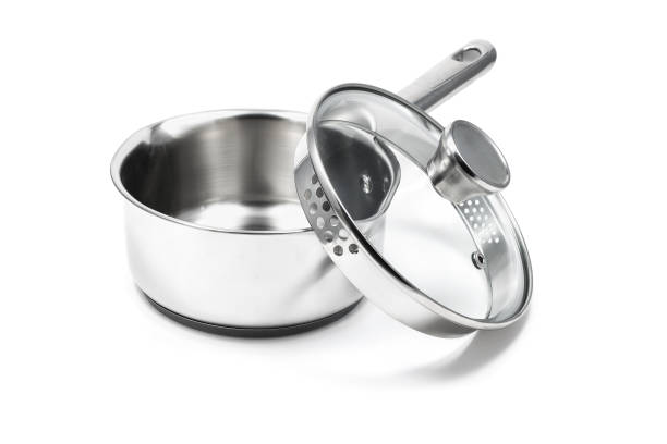 istock New empty stainless steel sauce pan with lid 913726836