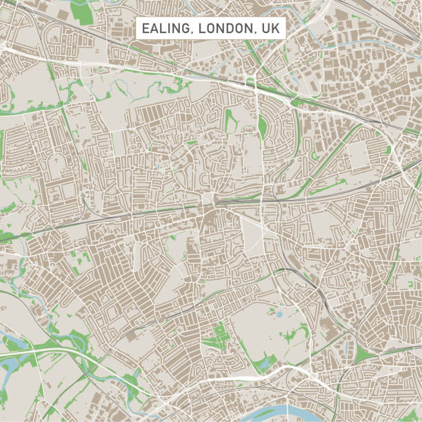 illustrations, cliparts, dessins animés et icônes de ealing london uk city voir le plan - map greater london southeast england uk