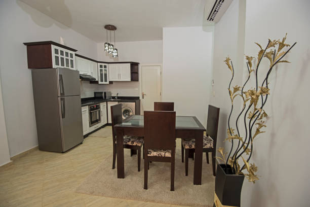 istock Interior decor design of kitchen in show home apartment 913733326