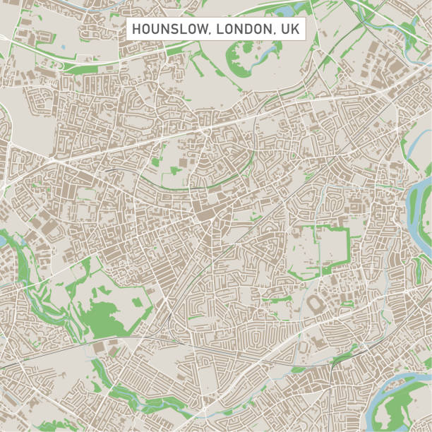 illustrations, cliparts, dessins animés et icônes de hounslow london uk city voir le plan - map greater london southeast england uk