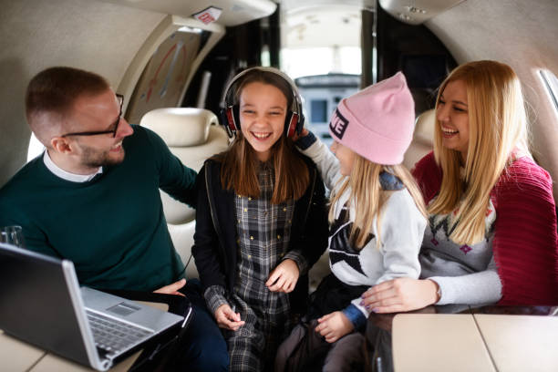 istock Family in the airplane 913737796