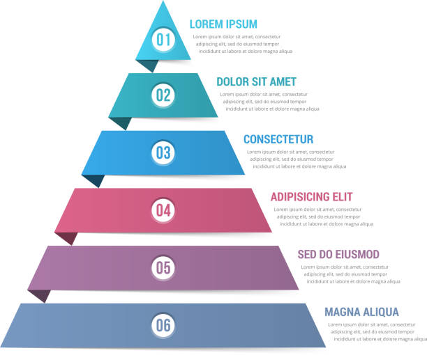 piramida infografiki - pyramid shape stock illustrations