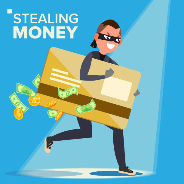 Thief Character Vector. Hacker Stealing Sensitive Data, Money From Credit Card. Hacking PIN Code. Breaking, Attacking. Flat Cartoon Illustration Thief Character Vector. Hacker Stealing Sensitive Data, Money From Credit Card. Hacking PIN Code. Breaking, Attacking. Cartoon Illustration hacker mask stock illustrations