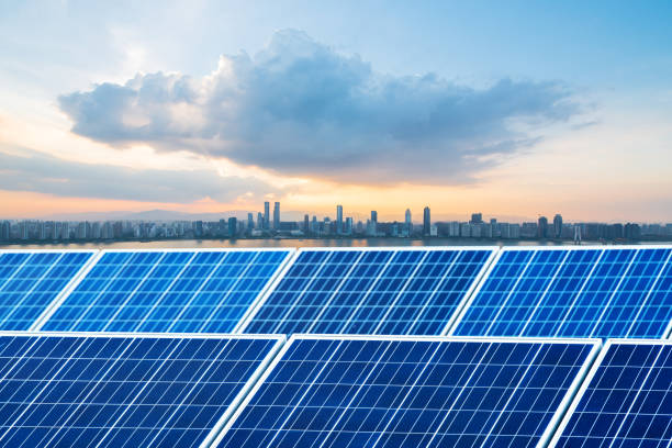 istock solar panels with cityscape of singapore 913743368