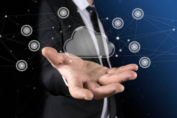 Cloud in the hand of businessman. The concept of cloud service. Cloud in the hand of businessman. The concept of cloud service. managed services stock pictures, royalty-free photos & images