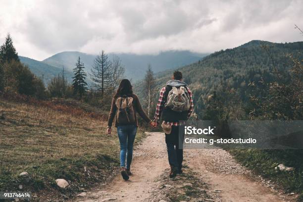 Always Side By Side Stock Photo - Download Image Now - Hiking, Rear View, Walking
