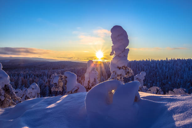 istock Winter sunset from Sotkamo, Finland. 913750780